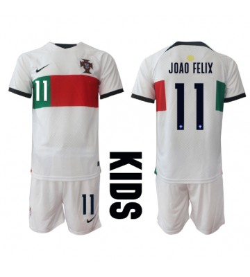 Portugal Joao Felix #11 Bortedraktsett Barn VM 2022 Kortermet (+ Korte bukser)